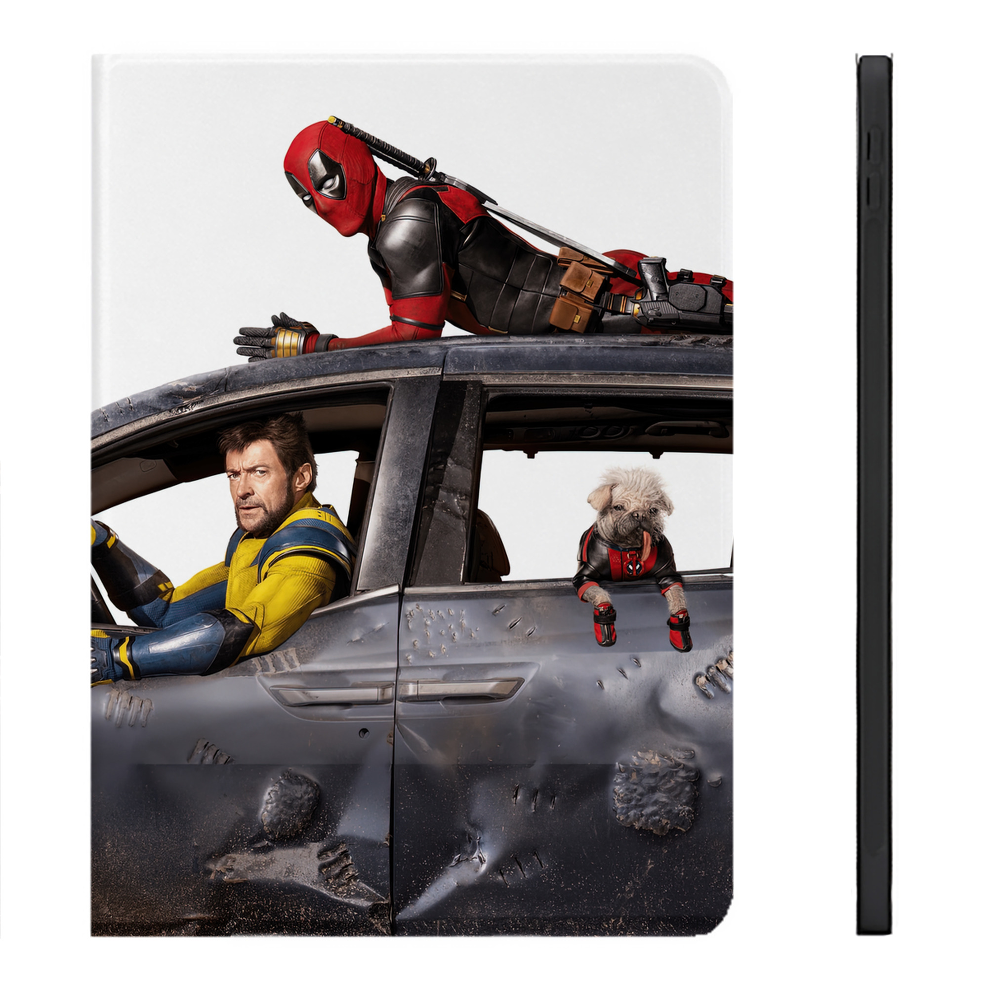 （画像用） Deadpool デッドプール IPadケース ペンホルダー付き ブックスタイルデザイン